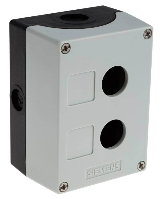 Siemens Grey Plastic SIRIUS ACT 3SU18 Push Button Enclosure - 2 Hole 22mm Diameter