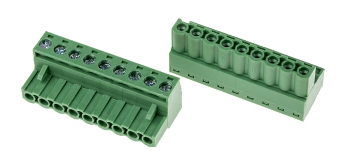 RS PRO, 5mm Pitch, 9 Way, , Pluggable Terminal Block, Plug, Through Hole, Screw Termination
