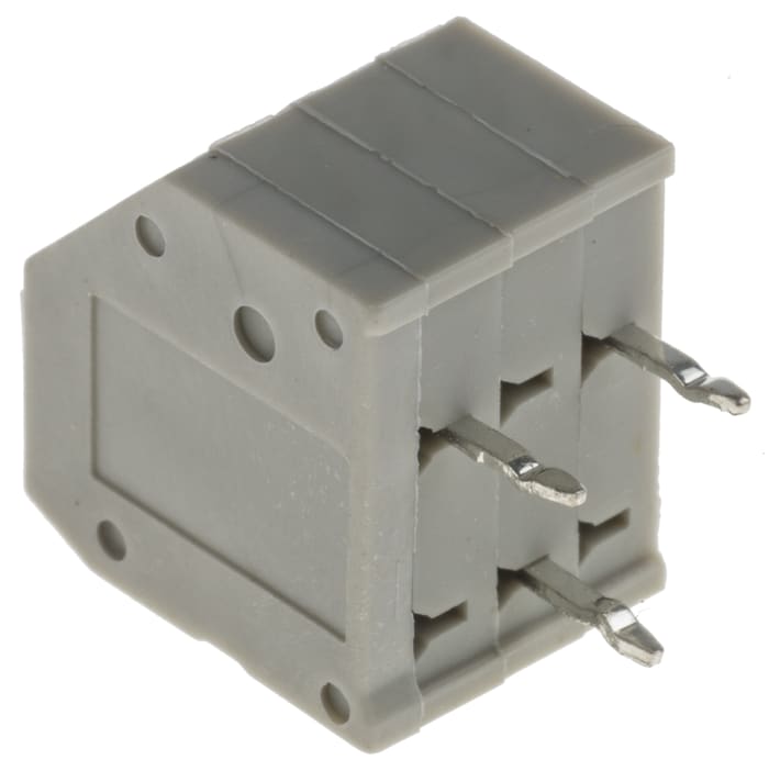 RS PRO PCB Terminal Block, 3-Contact, 2.5mm Pitch, Through Hole Mount, 1-Row, Screw Termination