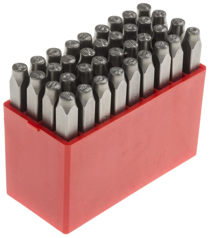 RS PRO 3mm x 36 Piece Engraving Letter Punch Set 27 Pieces x Capital A Z English Letter Dot Steel Stamp 9