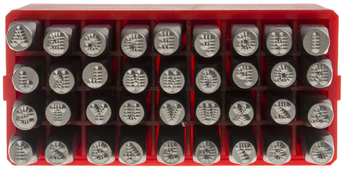 RS PRO 3mm x 36 Piece Engraving Letter Punch Set 27 Pieces x Capital A Z English Letter Dot Steel Stamp 9