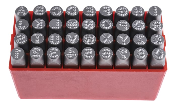 RS PRO  RS PRO 8mm x 36 Piece Engraving Letter Punch Set, (27