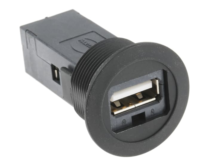 HARTING Straight, Panel Mount, Socket- Single Port Type A to A 2.0 USB Connector