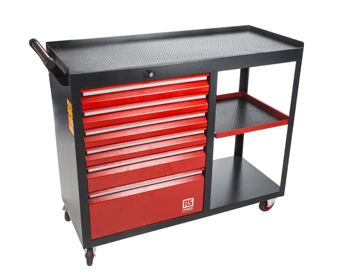 RS PRO 6 Drawer Steel Wheeled Tool Chest