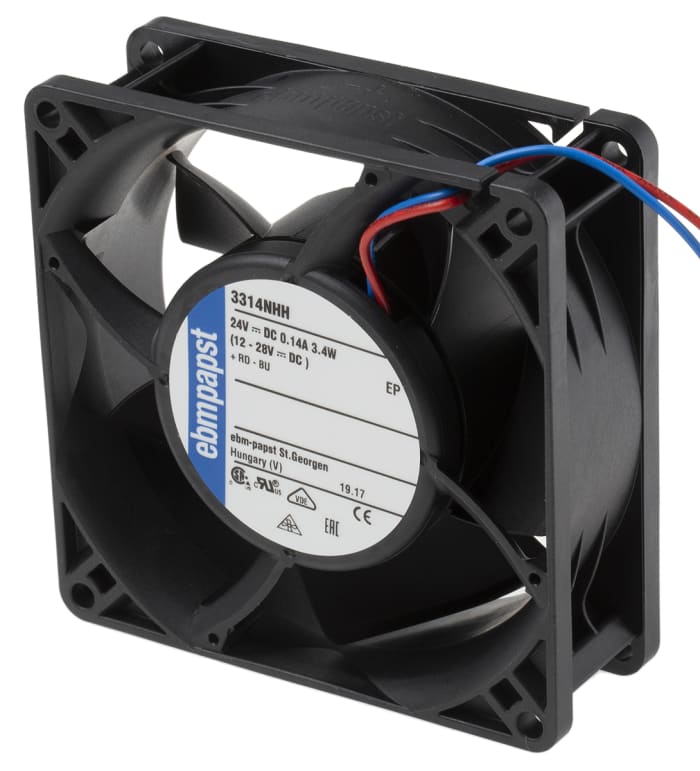 ebm-papst 3300 N - S-Panther Series Axial Fan, 24 V dc, DC Operation, 107m³/h, 3.5W, 92 x 92 x 32mm