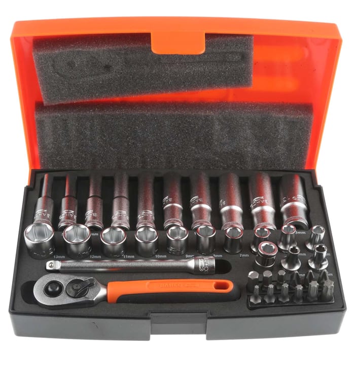 SL25L Bahco Bahco 37 Piece Metric 1 4 in Deep Socket Standard