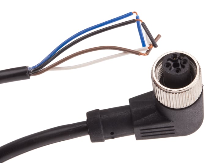 RS PRO Right Angle Female 4 way M12 to Unterminated Sensor Actuator Cable, 2m