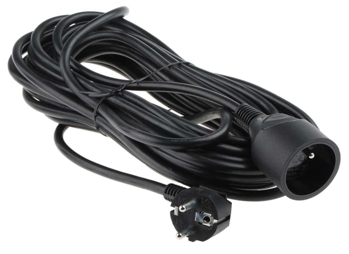 Rallonge électrique RS PRO 10m, 1 prise FR 2P+T, 230 V c.a., 16A