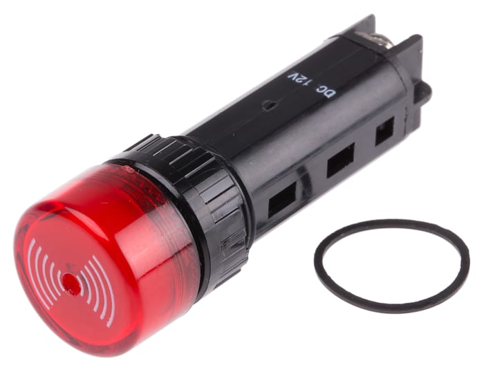 Black Panel Mount Buzzer, 19 mm Diameter, 12 V dc