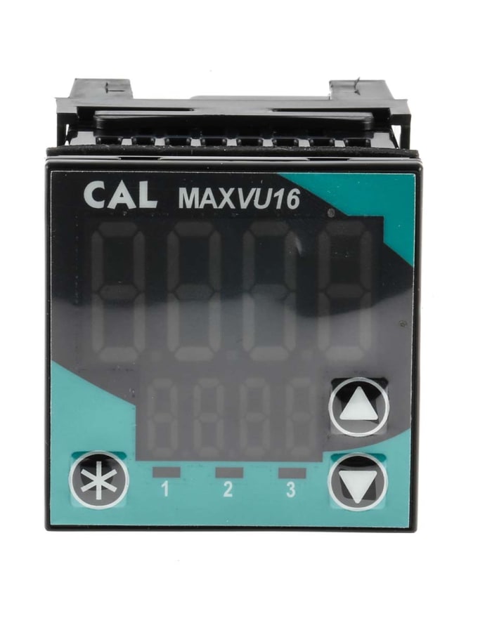 CAL MAXVU16 1/16 DIN PID Temperature Controller, 48 x 48mm 1 Input, 2 Output Relay, 110 → 240 V ac Supply Voltage