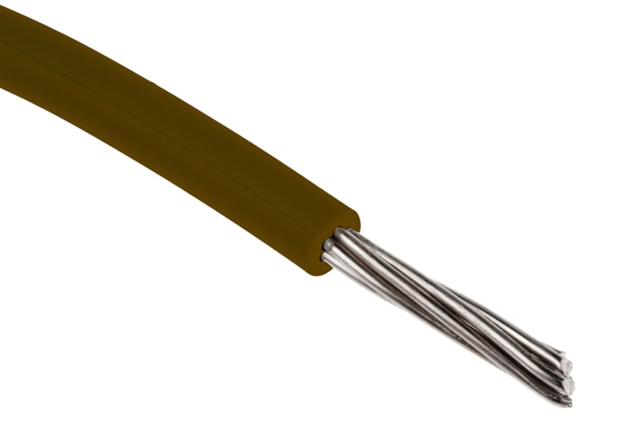 RS PRO Brown 0.13 mm² Hook Up Wire, 26 AWG, 7/0.16 mm, 100m, XLPVC Insulation