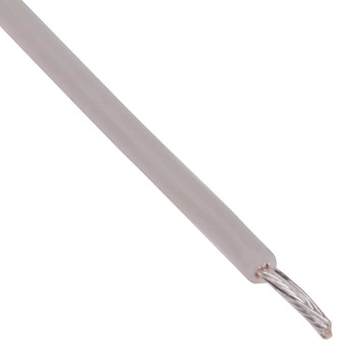 RS PRO White 0.13 mm² Hook Up Wire, 26 AWG, 19/0.1 mm, 100m, PTFE Insulation