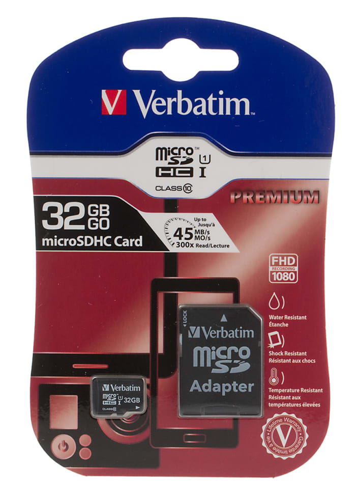 44083 Verbatim Verbatim Micro SD Card 32 GB MicroSDHC Card Class 10