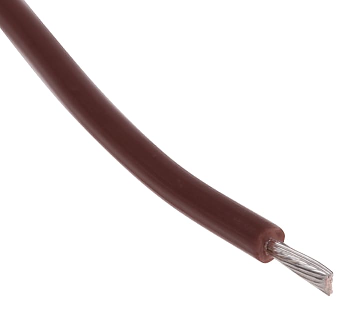 RS PRO Brown 0.2 mm² Hook Up Wire, 24 AWG, 19/0.12 mm, 100m, PTFE Insulation