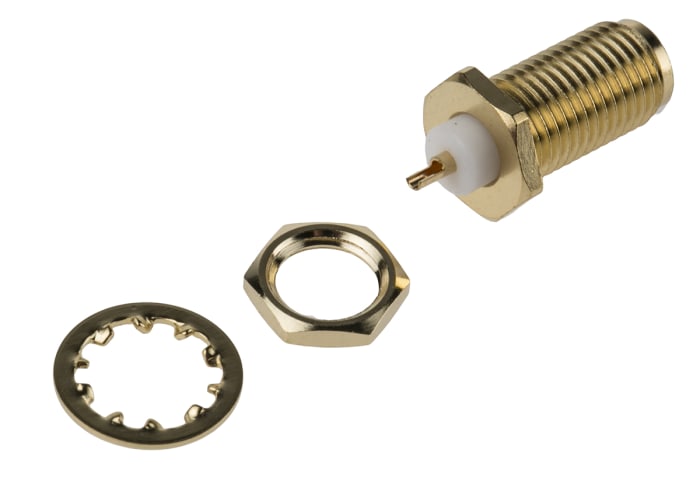 RS PRO, jack Panel Mount SMA Connector, 50Ω, Solder Termination, Straight Body