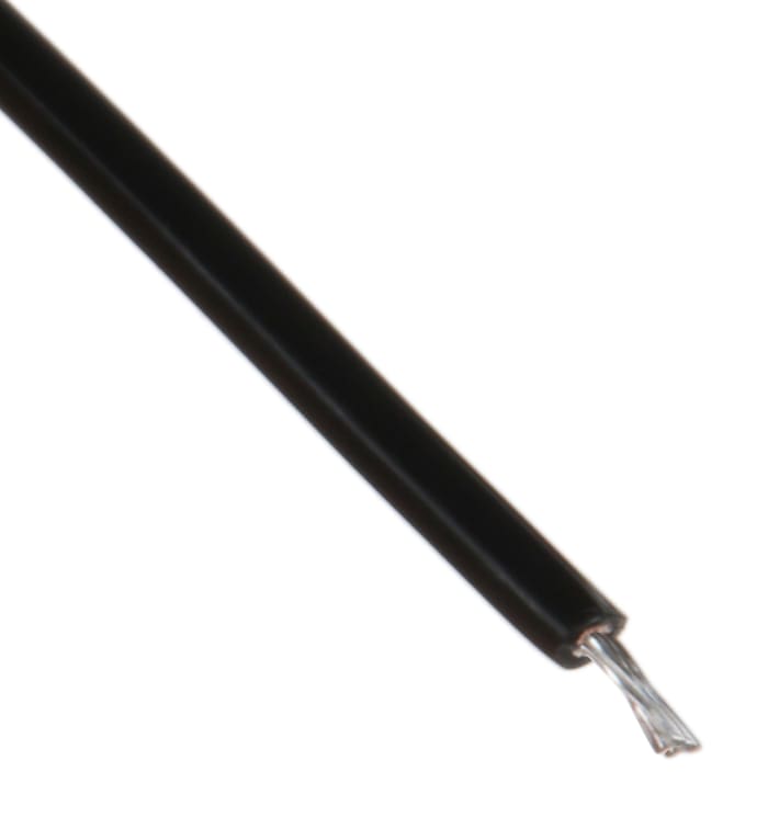 Fils de câblage Alpha Wire UL1213, Hook-up Wire TEFLON, 0,33 mm², Noir, 22 AWG, 30m, 600 V
