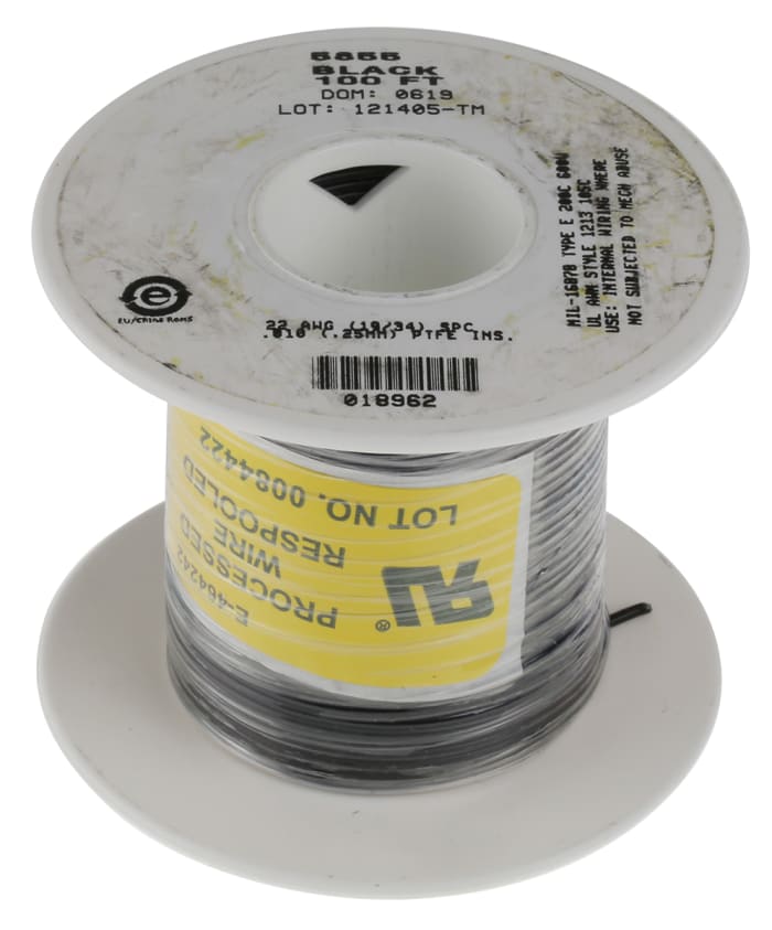 5855 BK005 Alpha Wire  Alpha Wire Premium Series Black 0.33 mm²