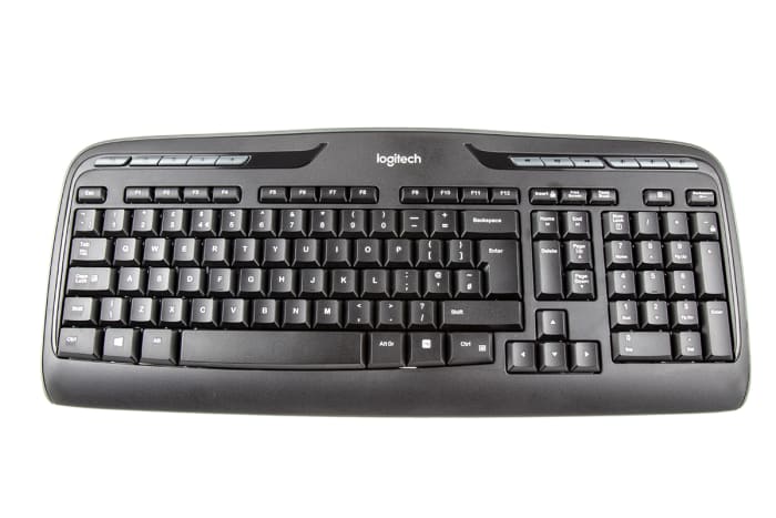 920 003986 Logitech Logitech MK330 Wireless Keyboard and Mouse Set QWERTY Black Keyboard Black Grey Mouse 880 1479 RS Components