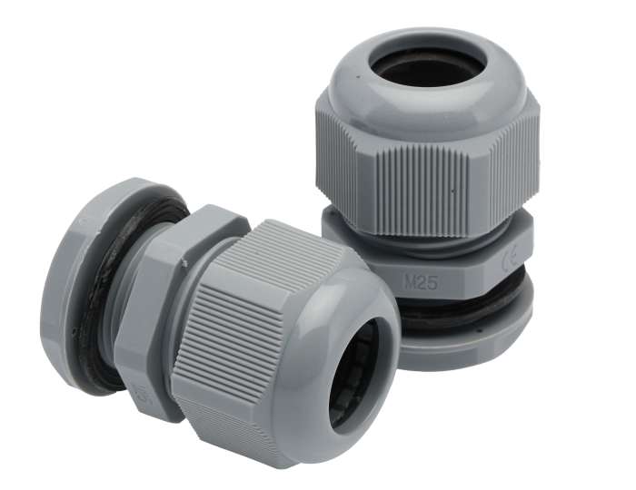 HellermannTyton NGM Series Grey Nylon Cable Gland, M25 Thread, 13mm min., 18mm max., IP68