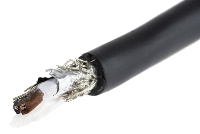 Alpha Wire Xtra-Guard 4 Performance Cable Control Cable, 2 Cores, 0.35 mm² 22 AWG, Screened, 30 m, Black Thermoplastic