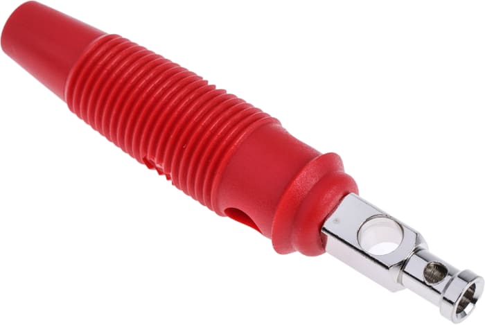 Hirschmann Test & Measurement Red Male Banana Plug, 4 mm Connector, Solder Termination, 30A, 30 V ac, 60V dc, Nickel