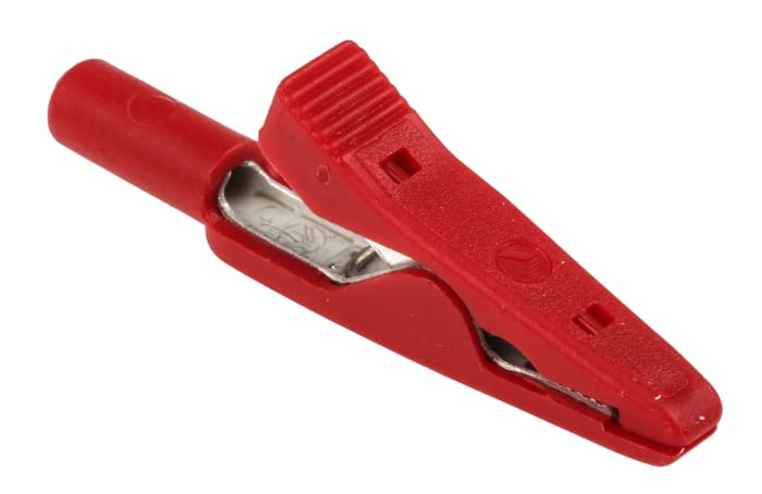 Krokosvorka, 8A, materiál kontaktu: Mosaz, bronz, Červená, Hirschmann Test &amp; Measurement