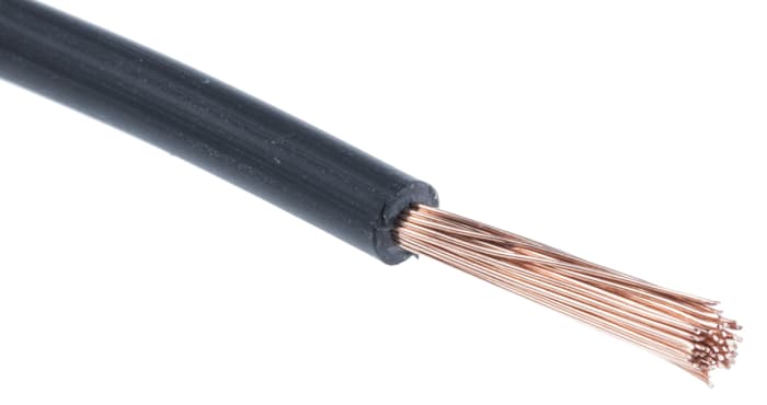 RS PRO Black 2.1mm² Hook Up Wire, 14 AWG, 50/0.25 mm, 100m, Cross Linked Polyolefin Insulation