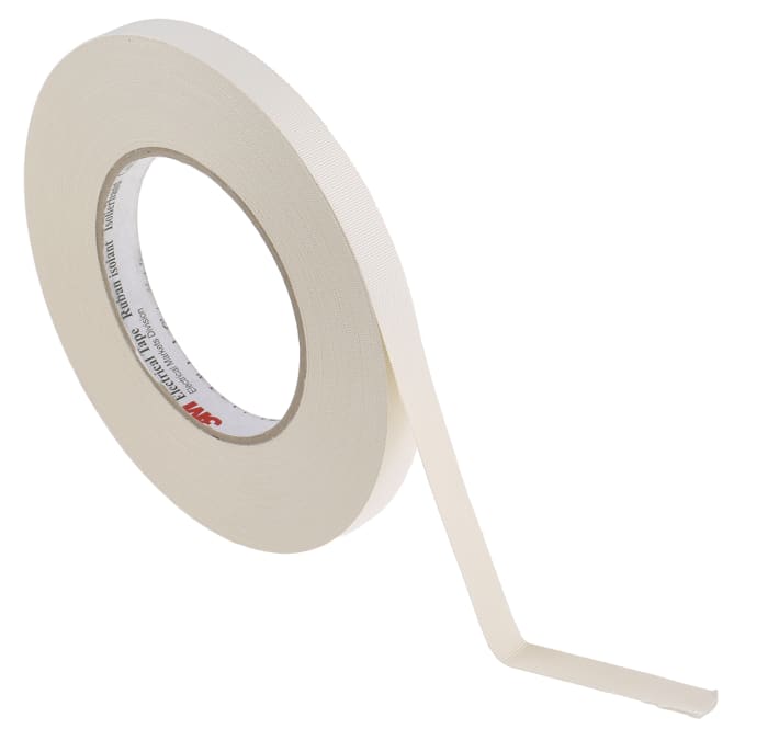 3M Scotch 27 Cloth Tape, 55m x 12mm, White, Glass Finish