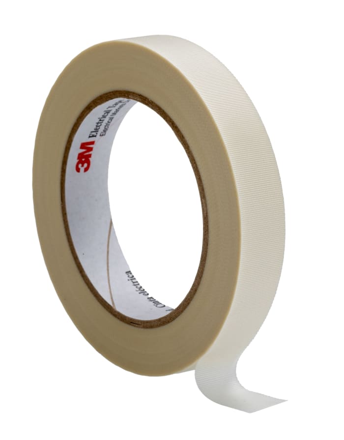 3M Scotch 27 Cloth Tape, 55m x 9mm, White, Glass Finish