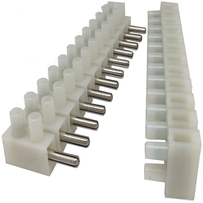 RS PRO Non-Fused Terminal Block, 2 x 12-Way, 2.5 → 20A, 2.5 mm² Wire, Screw Down Termination