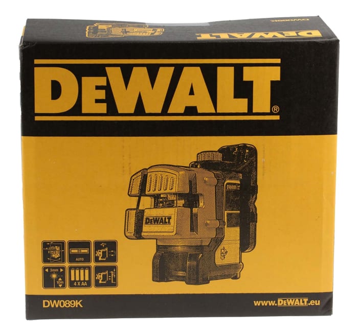 Nivel láser de líneas autonivelante DeWALT, precisíon de nivelación  ±0.3mm/m, para interior, Clase 2, rojo