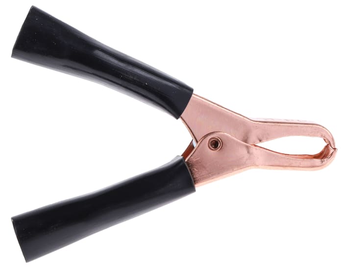 Mueller Electric Crocodile Clip, Copper Contact, 75A, Black