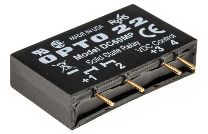 Opto 22 Solid State Relay, 3 A Load, PCB Mount, 60 V dc Load, 32 V dc Control