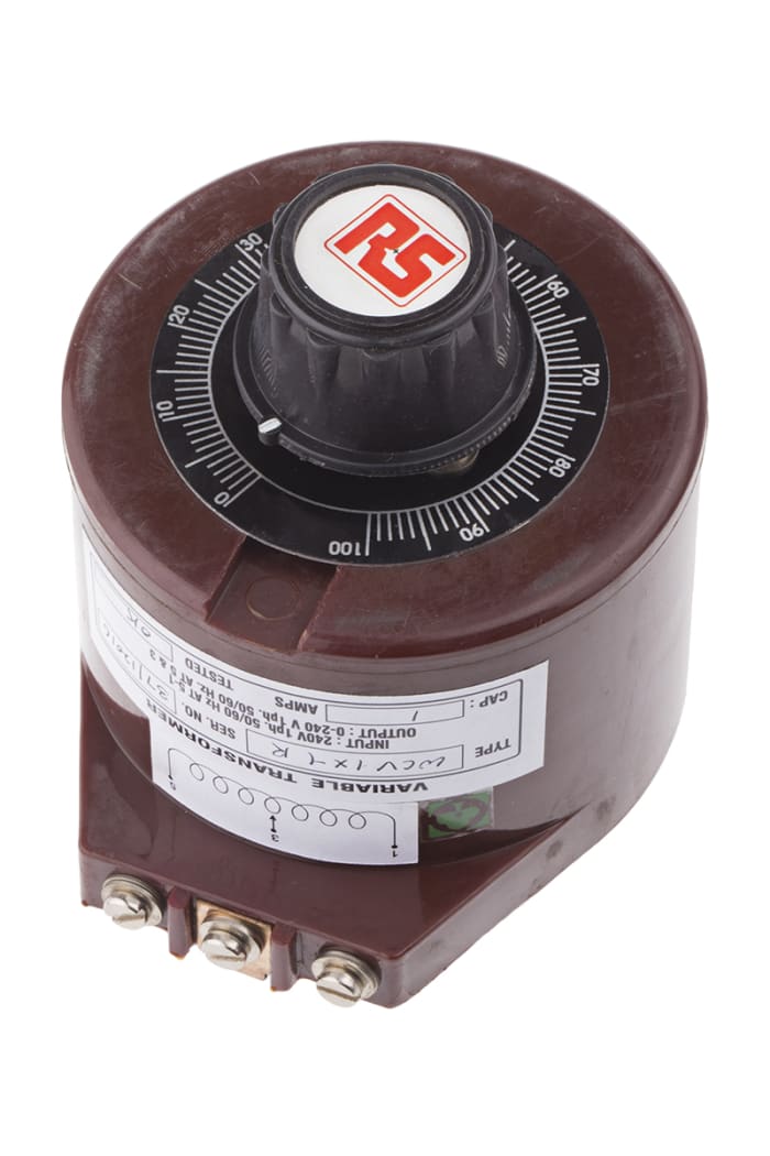 RS PRO 1 Phase 240VA Variac, 1 Output, 240V, 1A