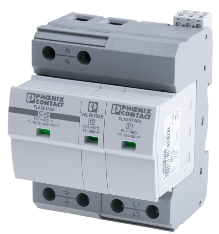 Phoenix Contact 1 Phase Surge Protector, 1.8kV, DIN Rail Mount