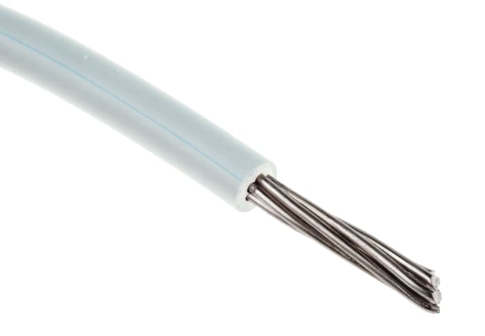 RS PRO White 0.08 mm² Hook Up Wire, 28 AWG, 7/0.12 mm, 100m, XLPE Insulation