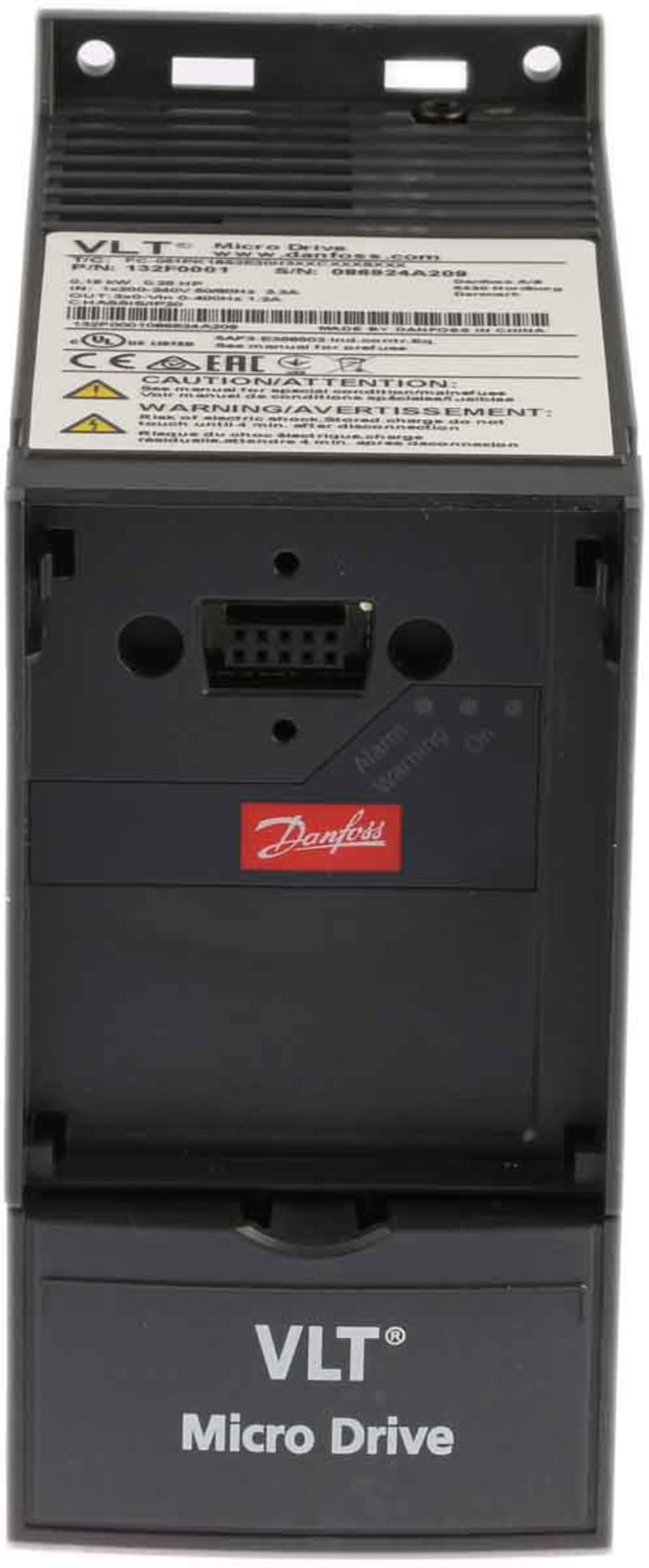 132F0001 Danfoss Danfoss Inverter Drive, 0.18 kW, 1 Phase, 230 V ac