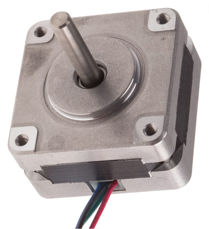 RS PRO Hybrid, Permanent Magnet Stepper Motor, 65mNm Torque, 2.64 V, 1.8°, 39.2 x 39.2mm Frame, 5mm Shaft