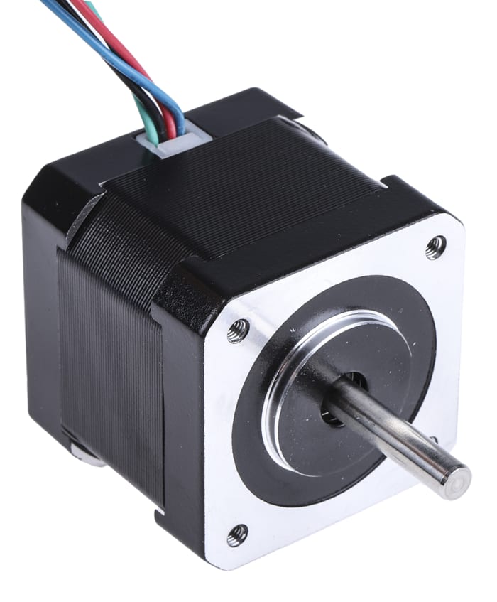 RS PRO Hybrid, Permanent Magnet Stepper Motor, 0.36Nm Torque, 2.8 V, 1.8°, 42.3 x 42.3mm Frame, 5mm Shaft