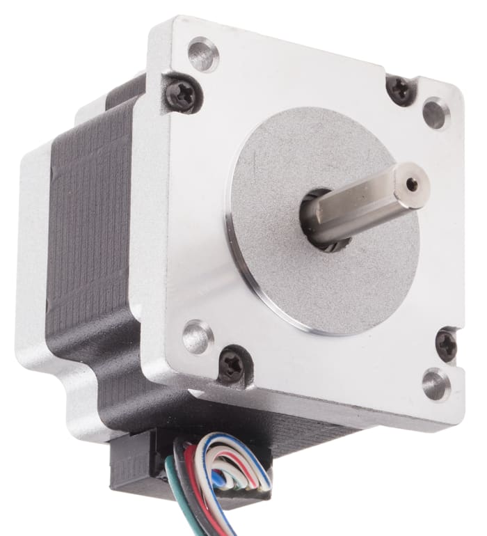 RS PRO Hybrid, Permanent Magnet Stepper Motor, 0.78Nm Torque, 2.1 V, 3 V, 4.2 V, 1.8°, 60 x 60mm Frame, 7.5mm Shaft