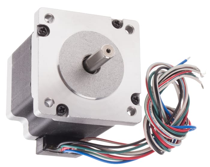 RS PRO Hybrid, Permanent Magnet Stepper Motor, 1.17Nm Torque, 2.52 V, 3.6 V, 5.04 V, 1.8°, 60 x 60mm Frame, 7.5mm Shaft
