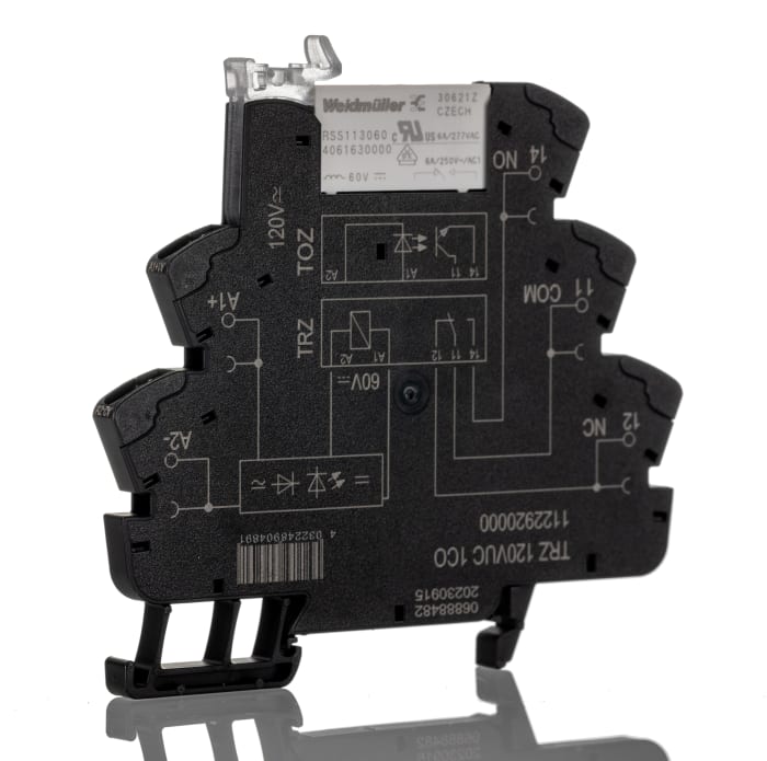 Weidmuller TRZ Series Interface Relay, DIN Rail Mount, 110V Coil, SPDT, 1-Pole