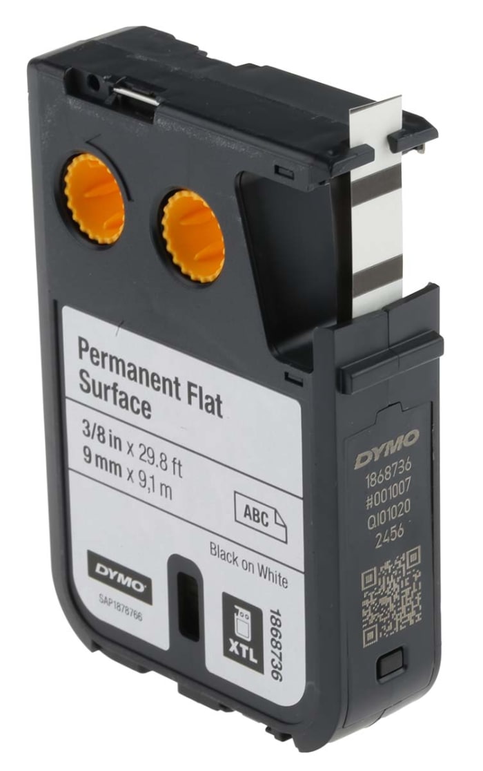 Dymo XTL Black on White Label Printer Tape, 9 mm Width, 6mm Label Length, 72mm Label Width