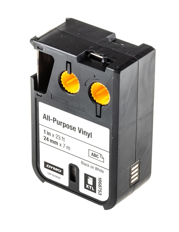 1868753 Dymo XTL Dymo XTL Black on White Label Printer Tape, 7 m