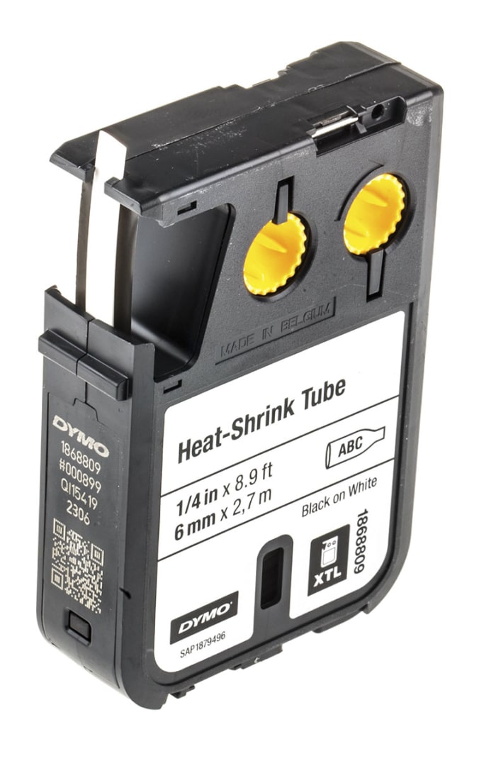 Dymo XTL Black on White Label Printer Tape, 2.9 m Length, 6 mm Width