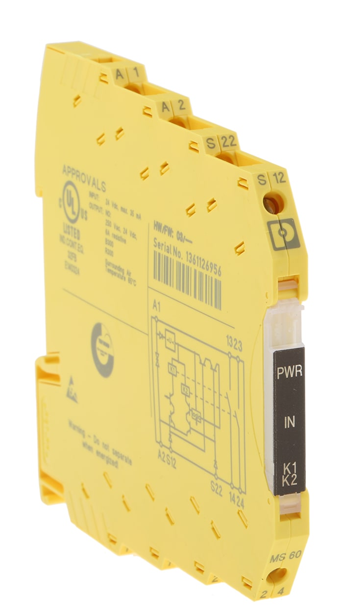 Phoenix Contact PSRmini PSR-MS60-2NO-24DC-SC Emergency Stop Safety Relay, 24V dc, Dual-Channel, 2 Safety Contacts