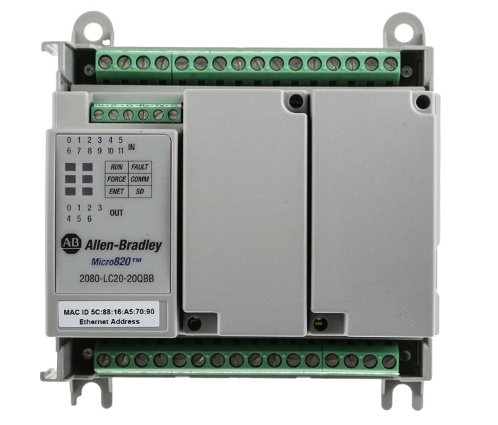 2080LC2020QBB Allen Bradley Allen Bradley, Micro820, PLC CPU 12