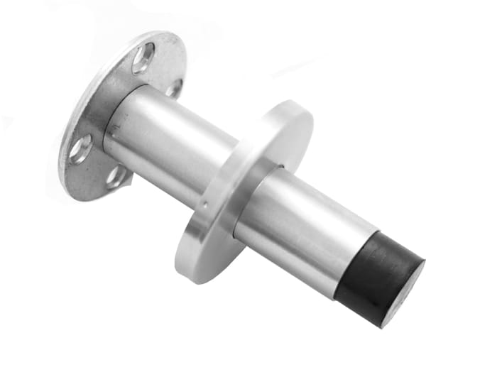 RS PRO Silver Stainless Steel Base-Board Door Stop, 80mm Long