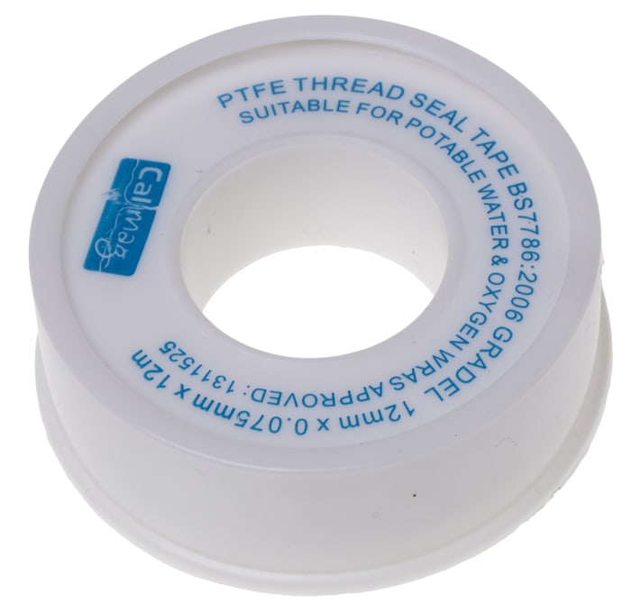 Calmag White PTFE Tape12mm x 0.05 → 0.075mm