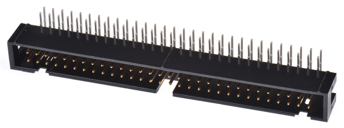 Hirose HIF3FB Series Right Angle Through Hole PCB Header, 60 Contact(s), 2.54mm Pitch, 2 Row(s), Shrouded